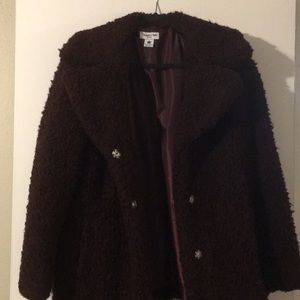 Large purple Sherpa winter coat